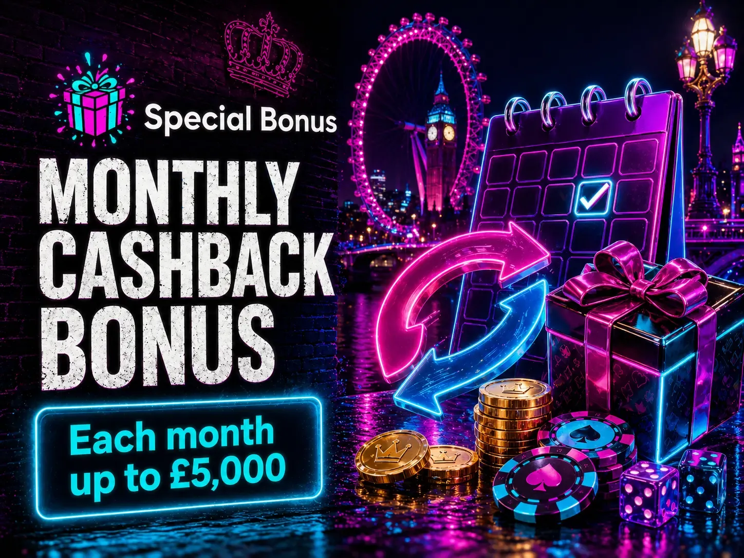 Britsino monthly cashback bonus