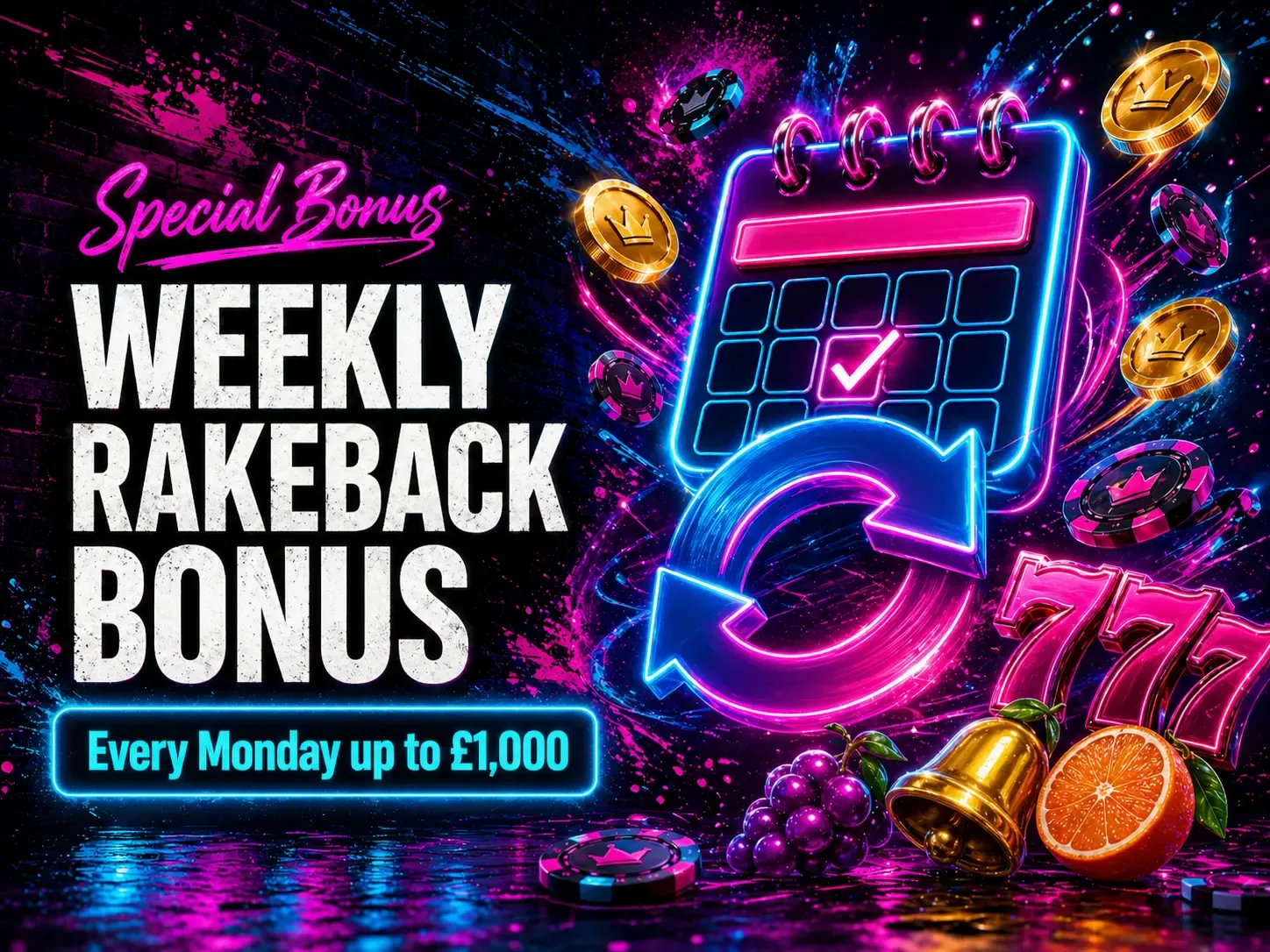 Britsino weekly rakeback bonus